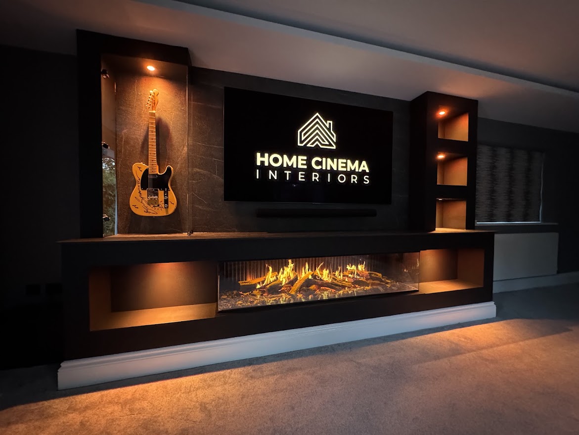 Media Wall Bruce Springsteen Guitar Electric Fire Smart Lighting Surround Sound