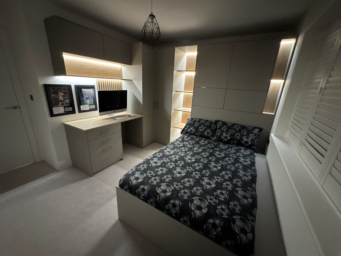 Howdens Bedroom Renovation LED Lighting Storage Desk Office Space Home Renovation