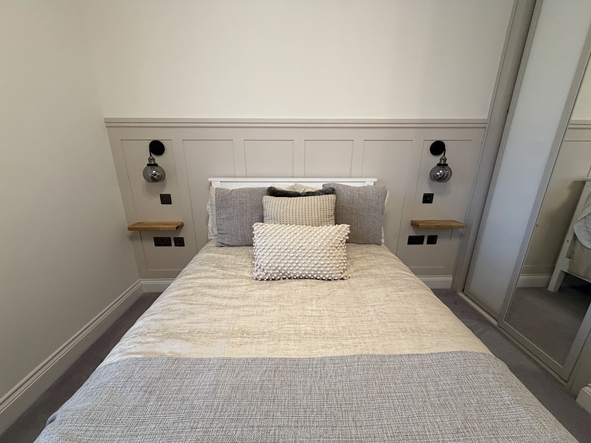 Bedroom Renovation Bedroom Makeover Bedside Shelving Bedside Lighting Bespoke Home Renovations