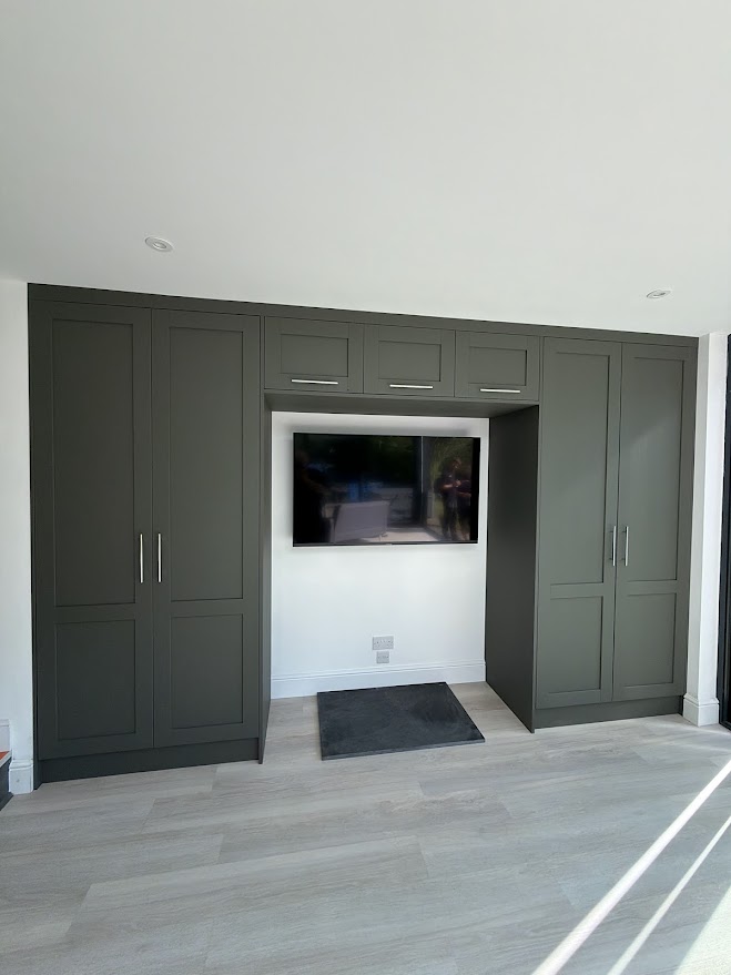 Media Wall Bespoke Feature Wall Panelling TV Mount Electric Fire